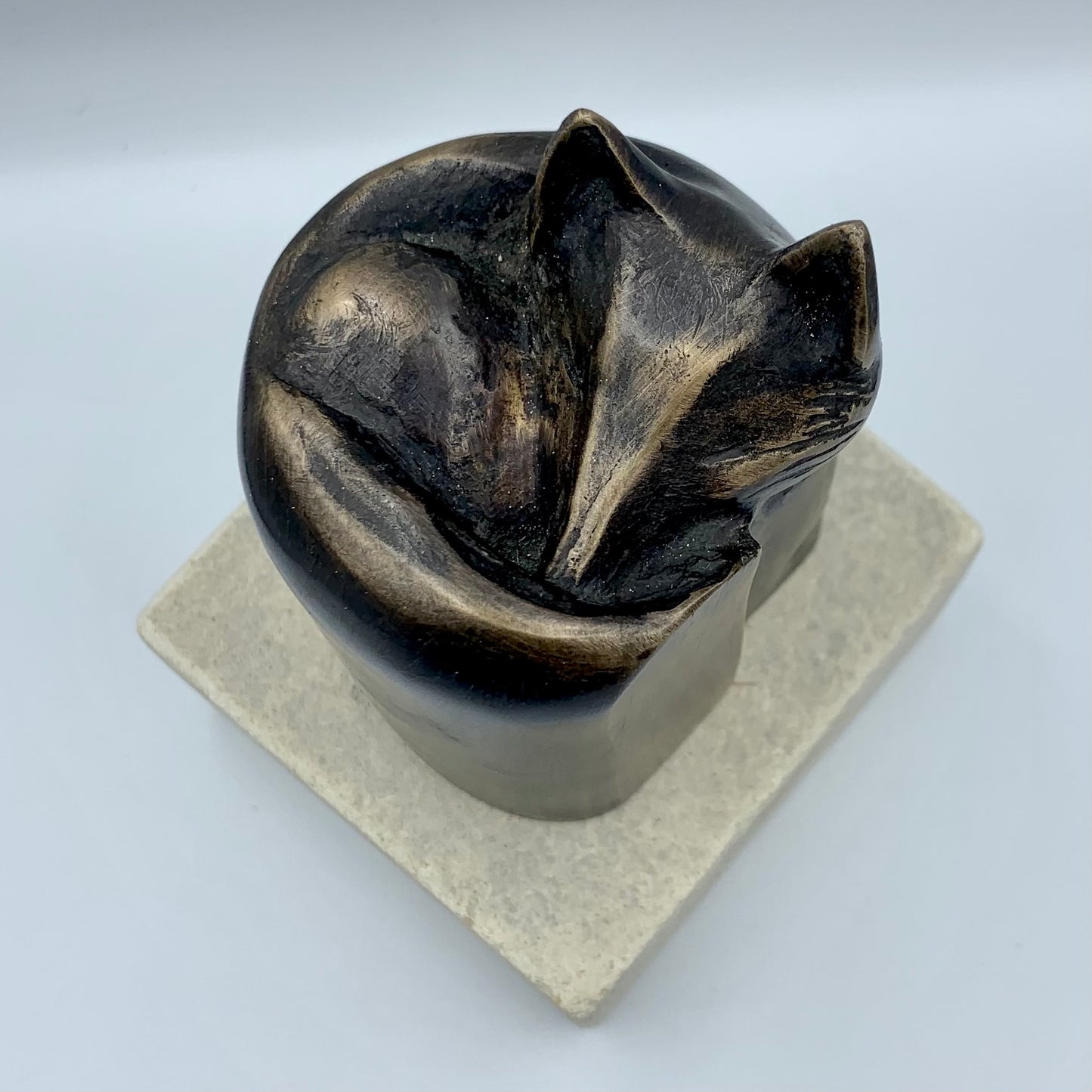 Sleeping Fox Bronze Sculpture