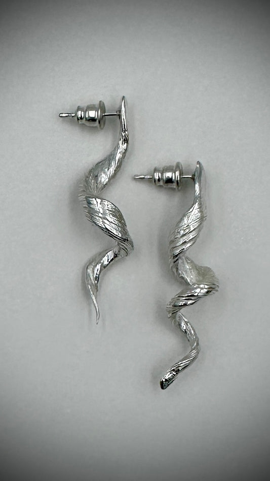 Flow State Earrings - Sterling Silver Mitsuro Hikime Stud post Earrings