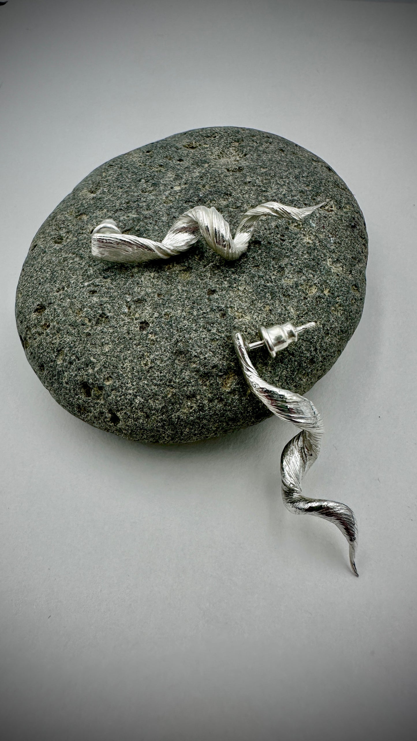 Flow State Earrings - Sterling Silver Mitsuro Hikime Stud post Earrings