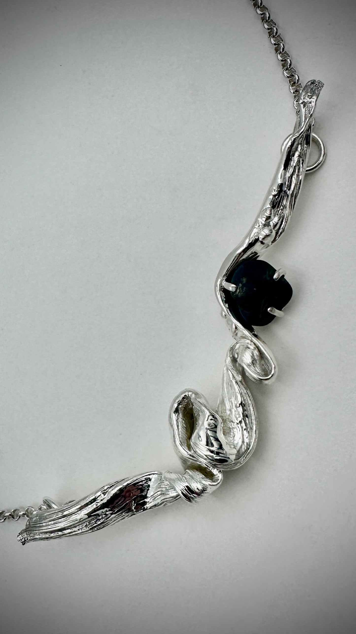 One-of-a-kind sterling silver trail necklace inspired by Tasmania's MTB and Hiking trails