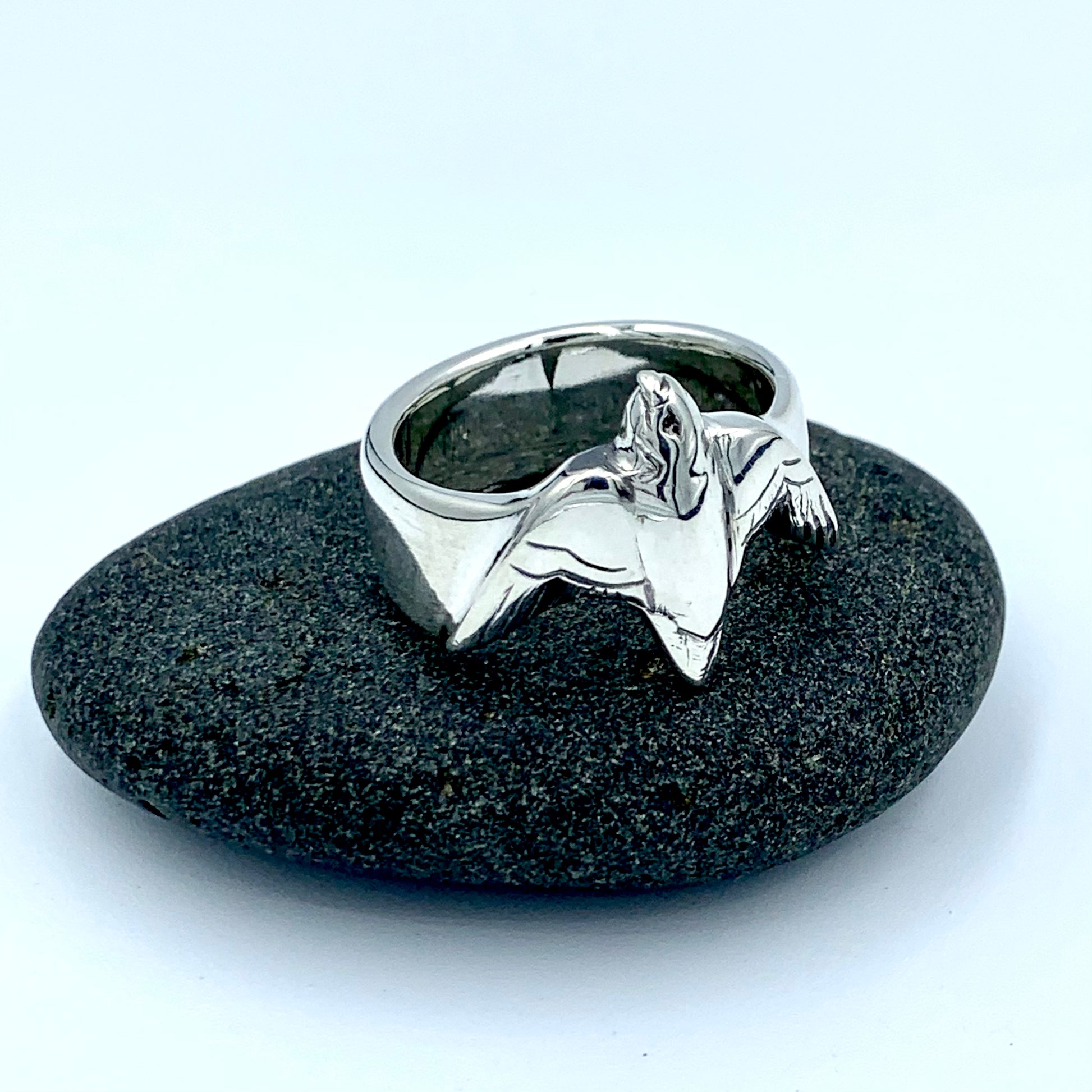Solid Sterling Silver Peregrine Falcon ring limited edition made to order