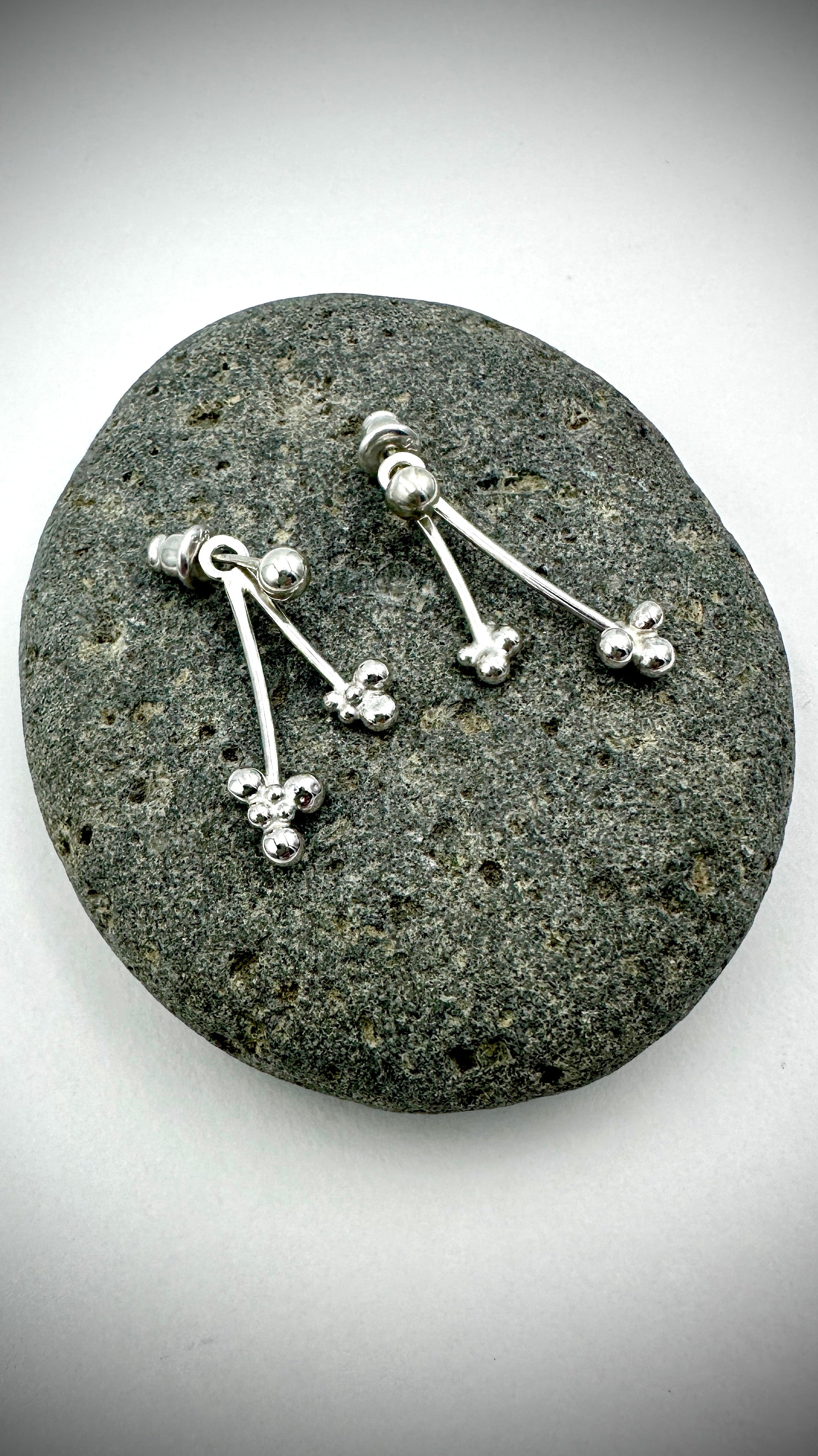 Sterling Silver Bubble Earring Jacket Studs - handcrafted stud earrings, Marina Fox Fine Art