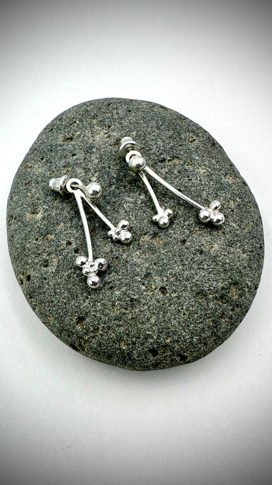 Sterling Silver Bubble Earring Jacket Studs - handcrafted stud earrings, Marina Fox Fine Art